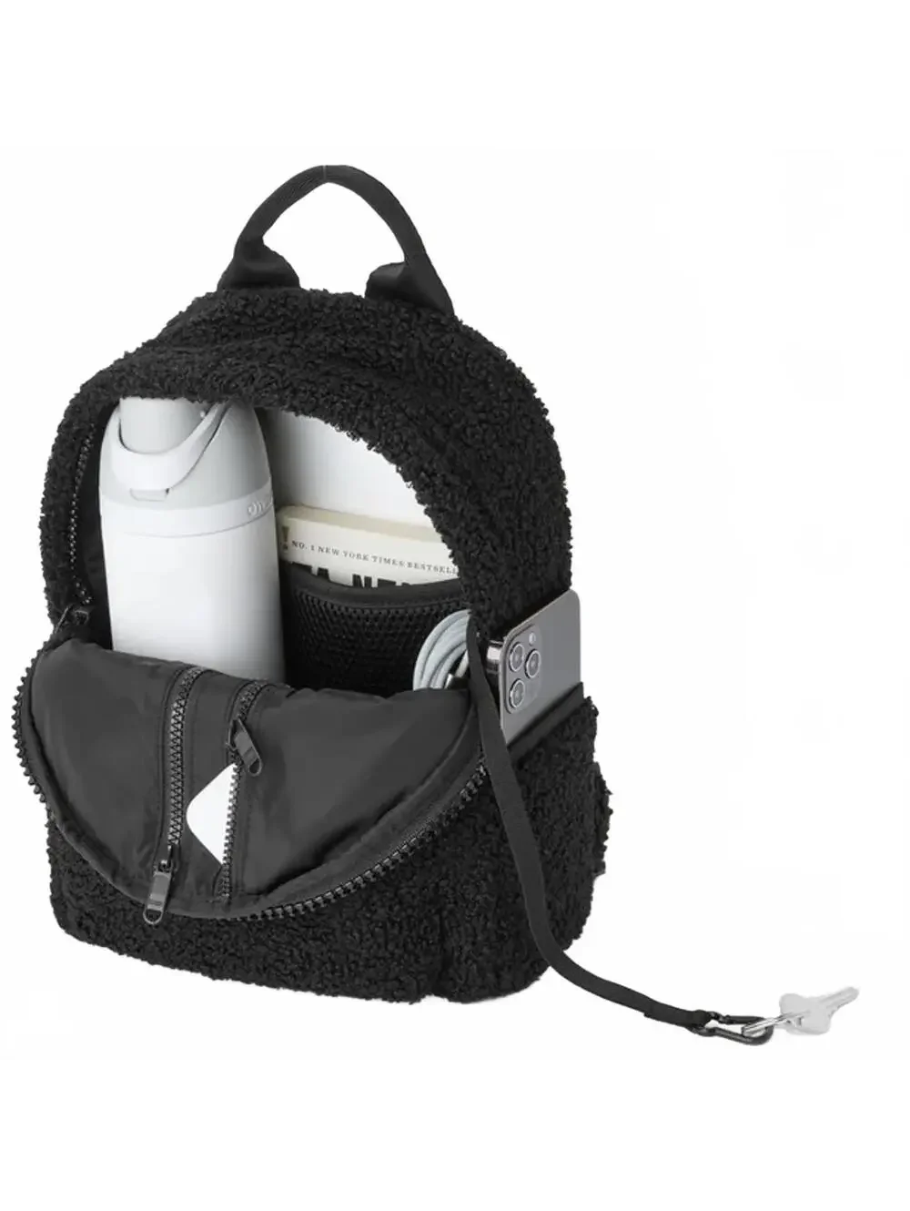 Dagne Dover Dakota Shearling Backpack Limited Edition - Onyx Black NEW Small